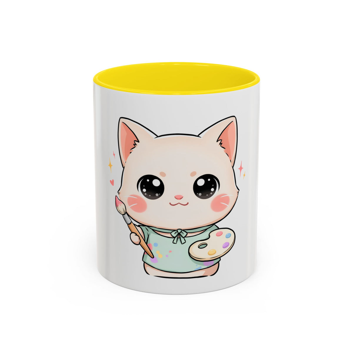 Kawaii Cat Artist Accent Coffee Mug