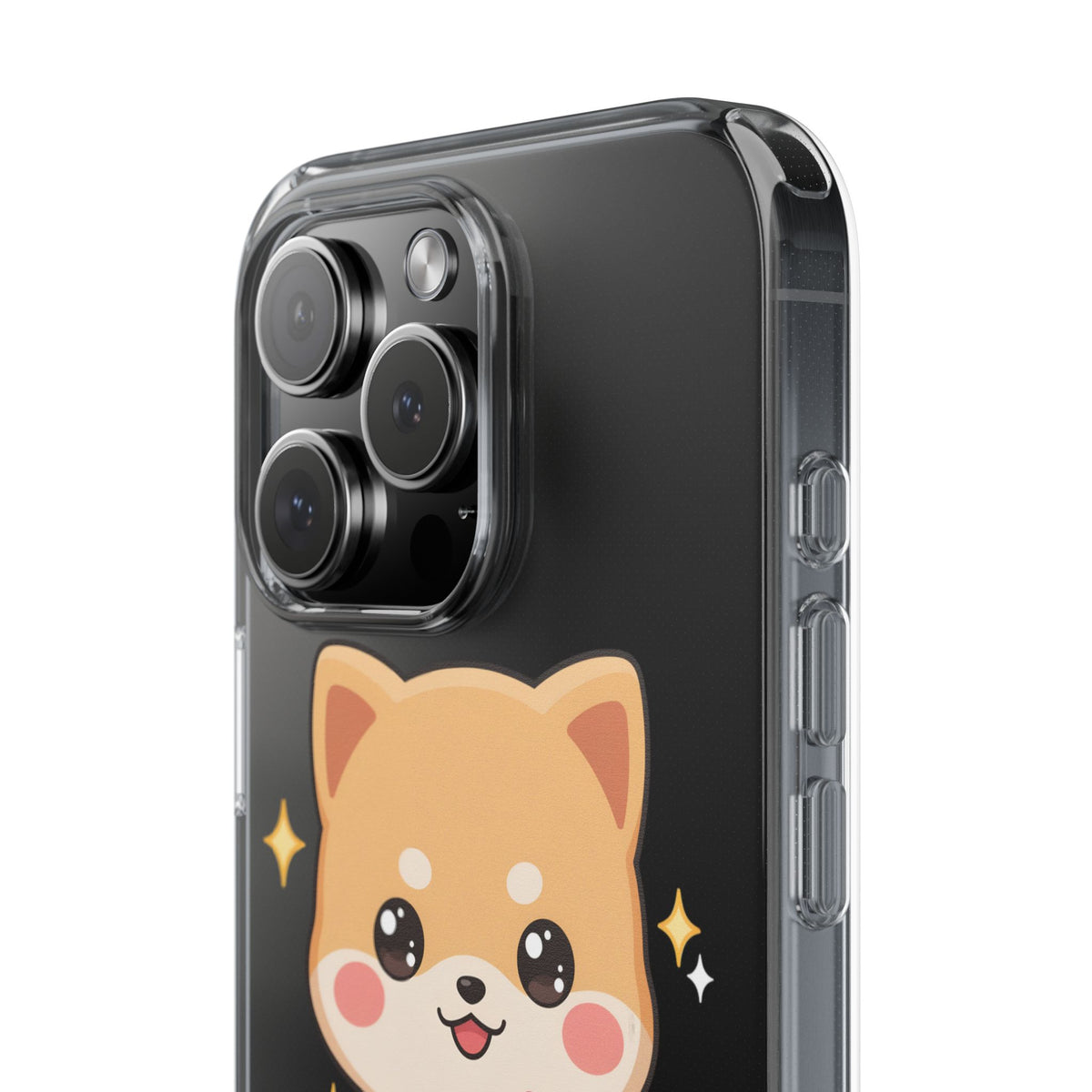 Kawaii Shiba Inu Gamer Phone Case, Clear Impact-Resistant