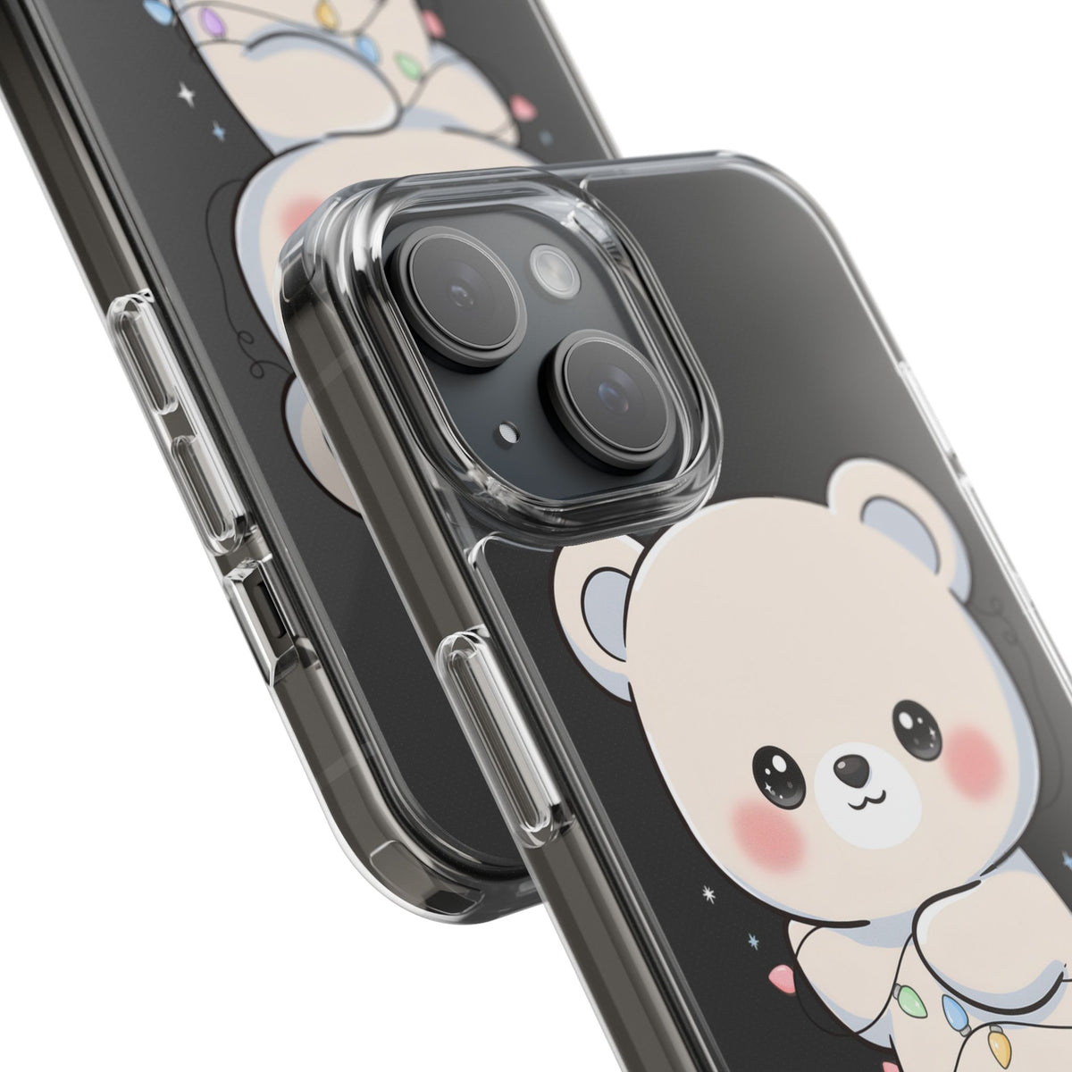Kawaii Polar Bear Phone Case with Fairy Lights