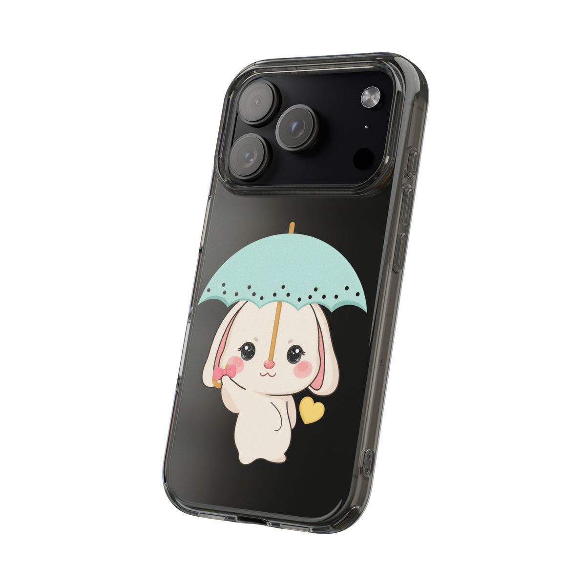 Kawaii Bunny Phone Case with Umbrella | Cute Clear Case