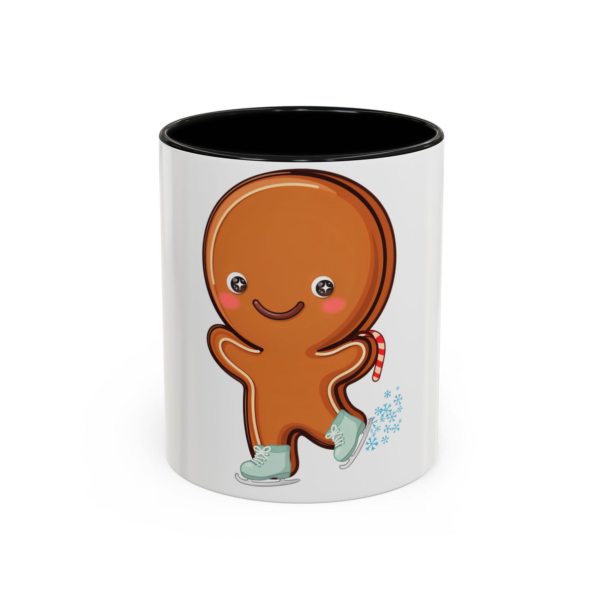 Gingerbread Man Ice Skating Accent Coffee Mug