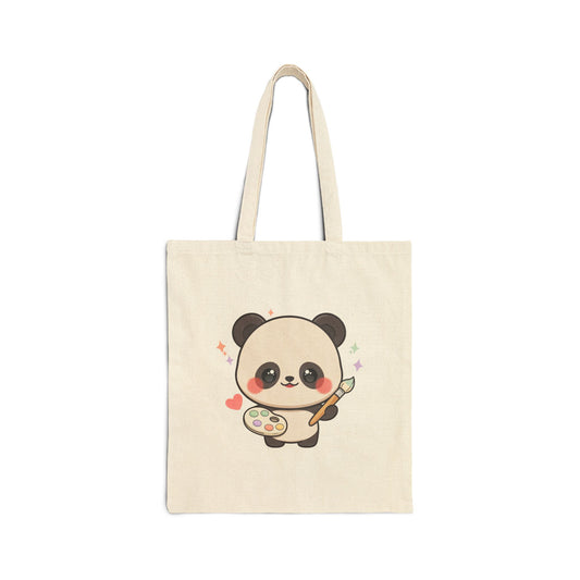 Kawaii Panda Tote Bag for Art Supplies and Creative Days