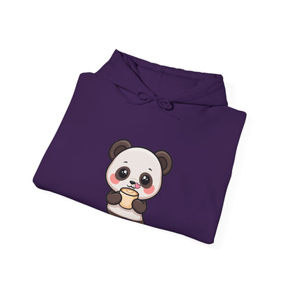 Kawaii Panda Latte Hoodie, Cute Coffee Lover Sweatshirt