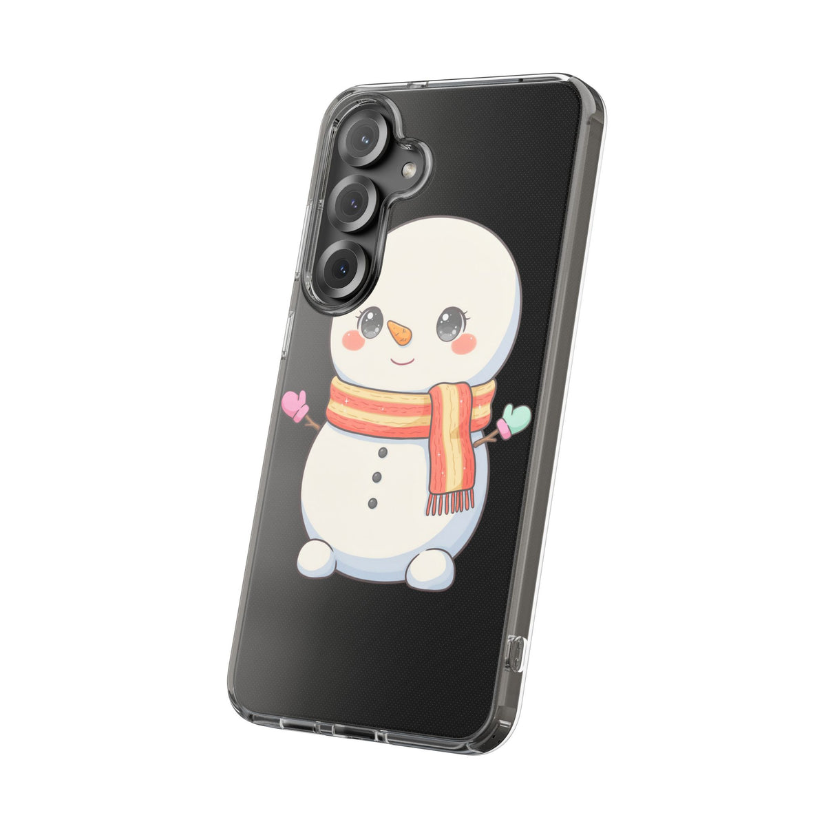 Kawaii Snowman Phone Case – Cute Christmas Clear Case