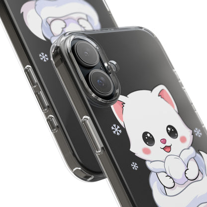 Kawaii Arctic Fox Phone Case, Cute Snow Day Gift