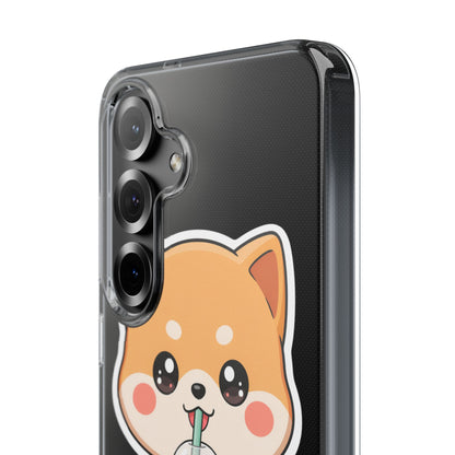 Kawaii Shiba Inu Phone Case for Bubble Tea Lovers
