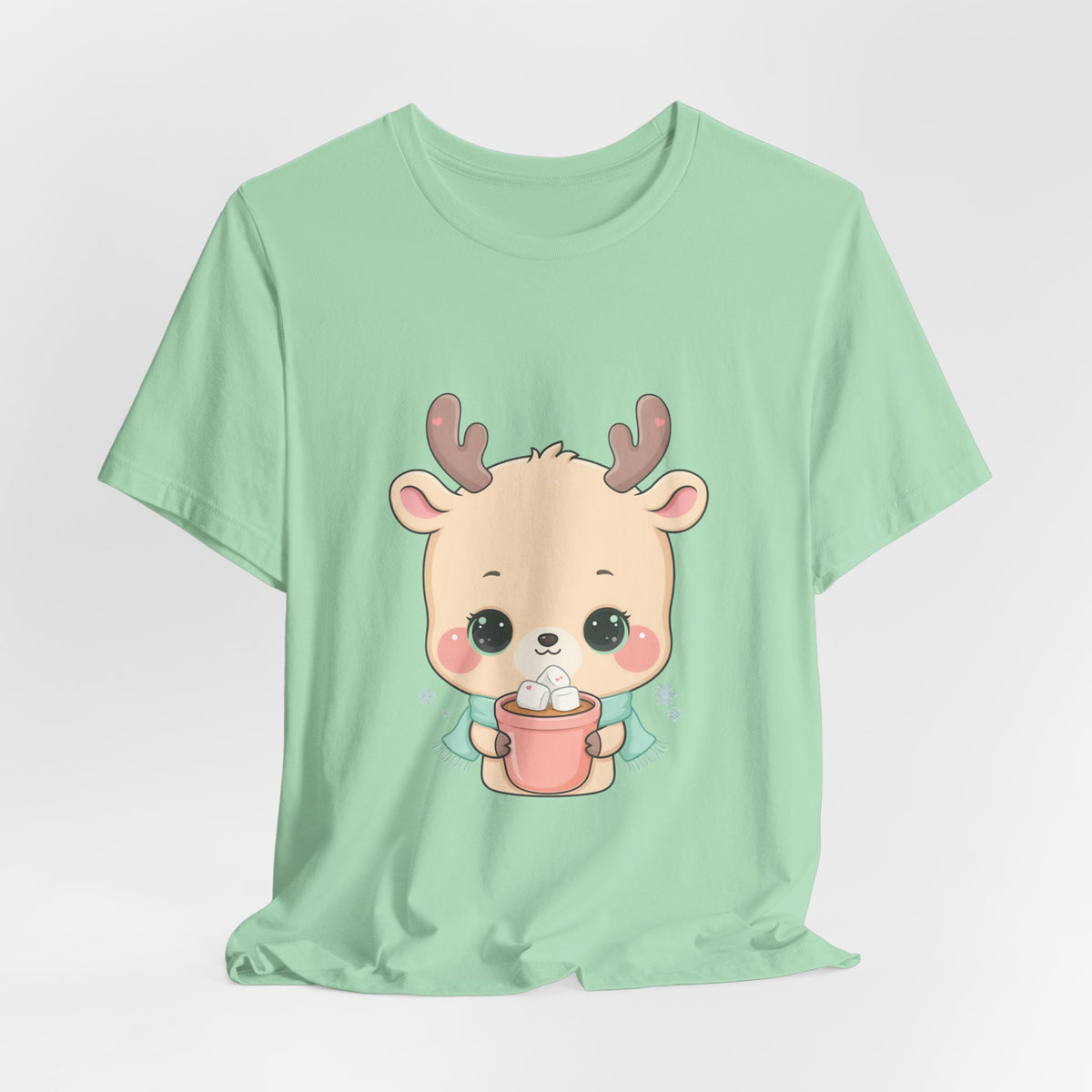 Kawaii Reindeer T-Shirt for Cozy Cocoa Season