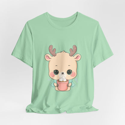Kawaii Reindeer T-Shirt for Cozy Cocoa Season