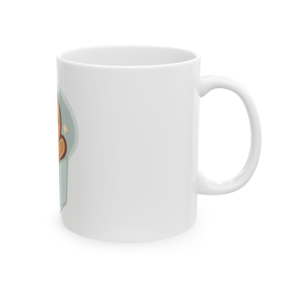Gingerbread Gift Mug, Cute Kawaii Holiday Ceramic Cup