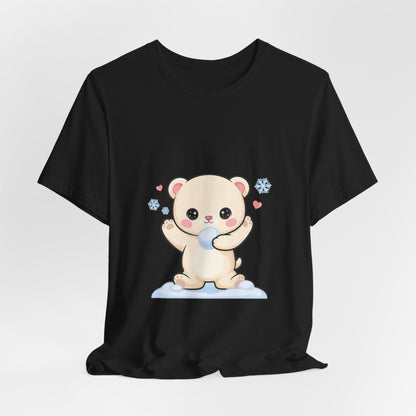 Kawaii Polar Bear Tee, Cute Snow Day Unisex Shirt