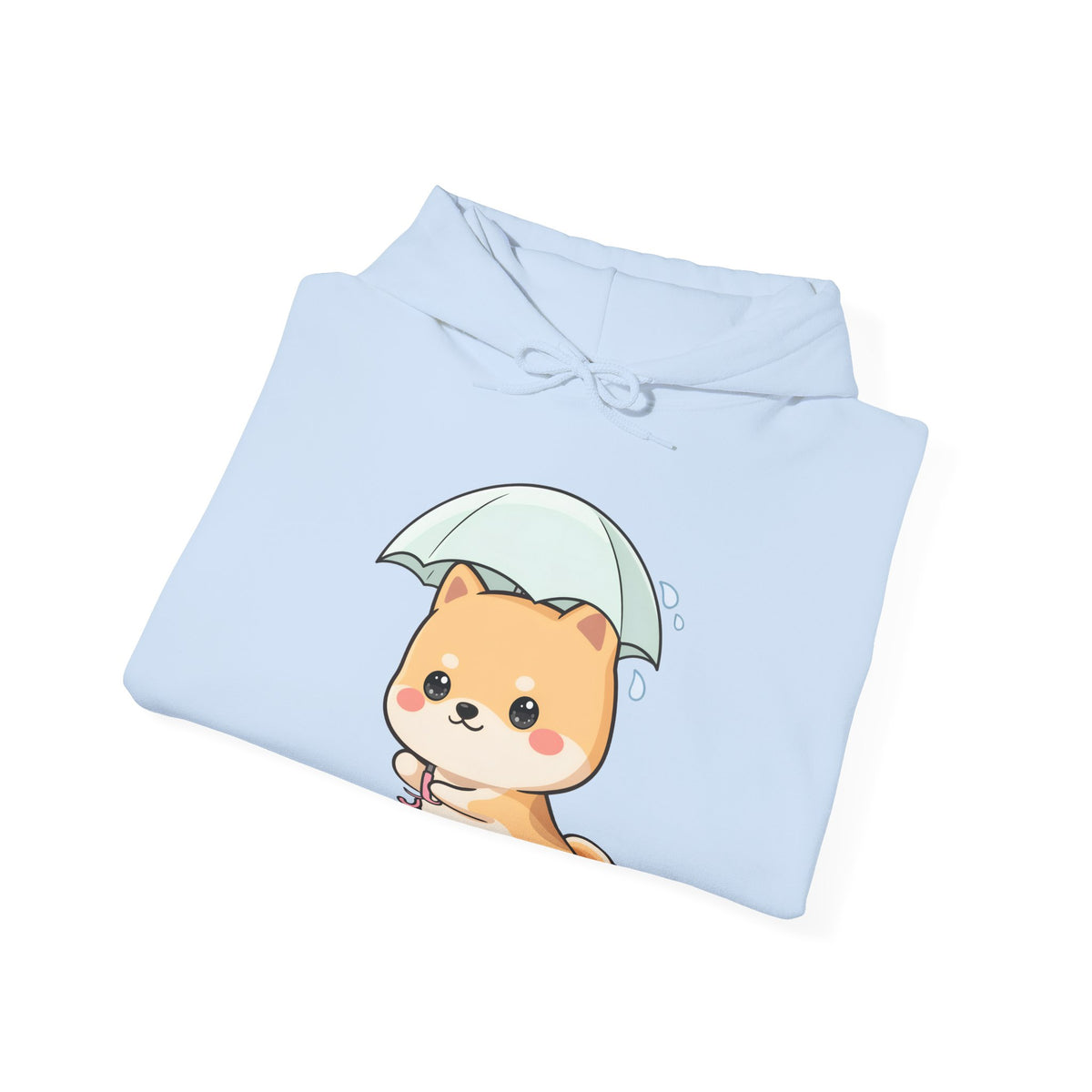 Kawaii Shiba Inu Hoodie, Cute Umbrella Dog Sweatshirt