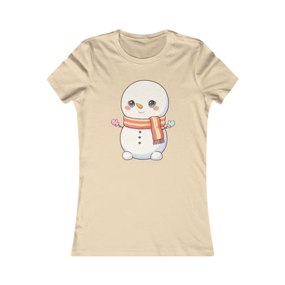 Kawaii Snowman Christmas Tee for Women