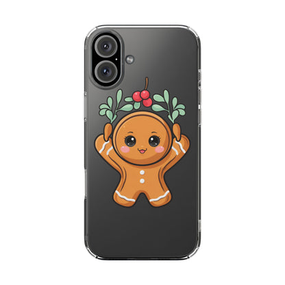Kawaii Gingerbread Phone Case with Mistletoe Cheer