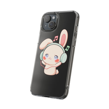 Kawaii Bunny Phone Case, Cute Music Lover Gift