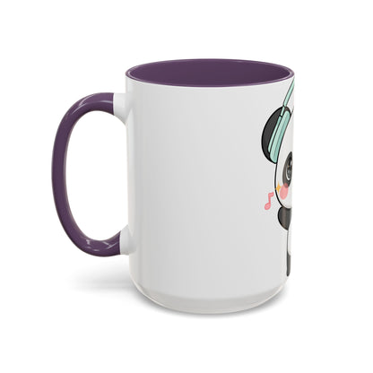 Kawaii Panda Music Mug, Colorful Accent Coffee Mug
