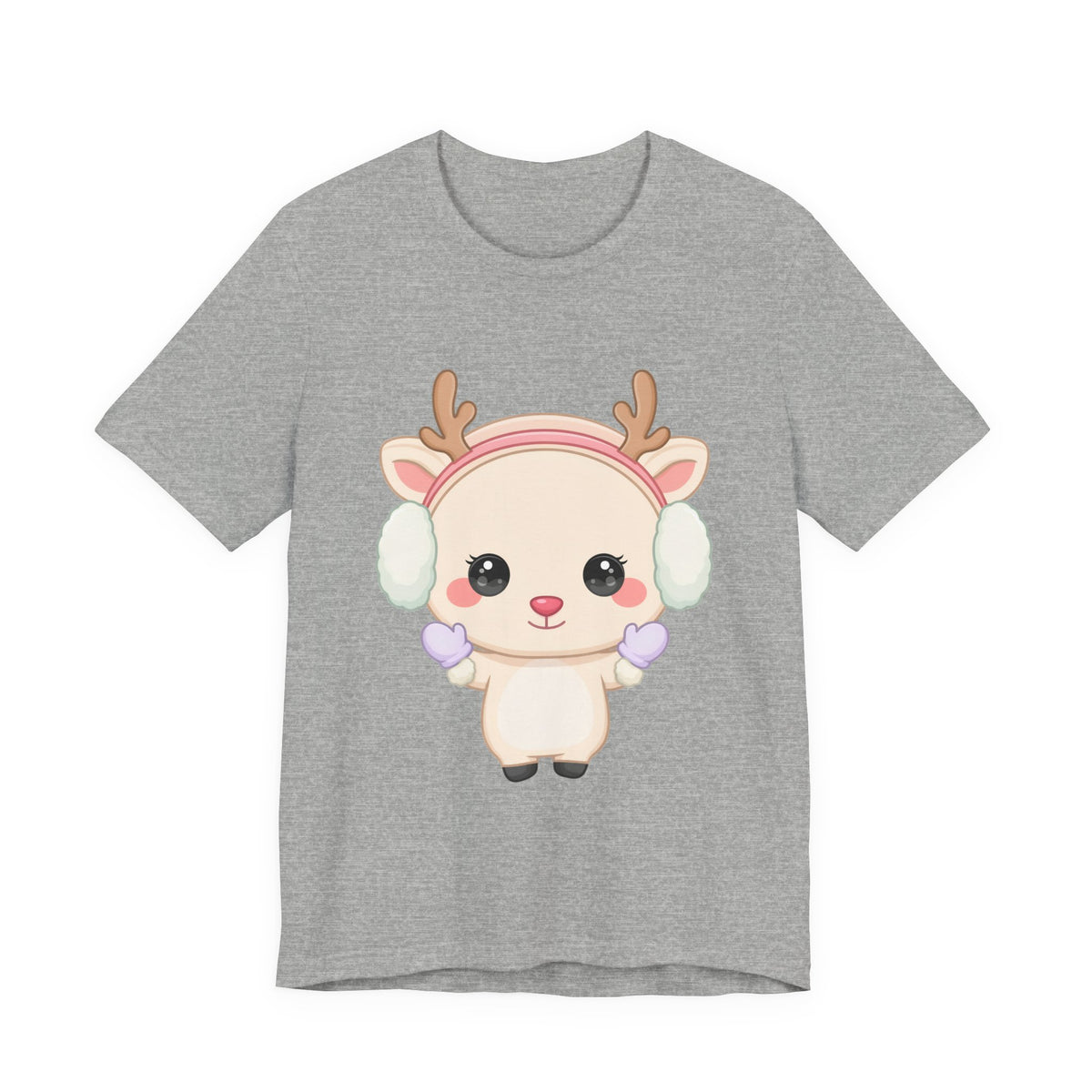 Kawaii Reindeer T-Shirt, Cute Winter Animal Tee