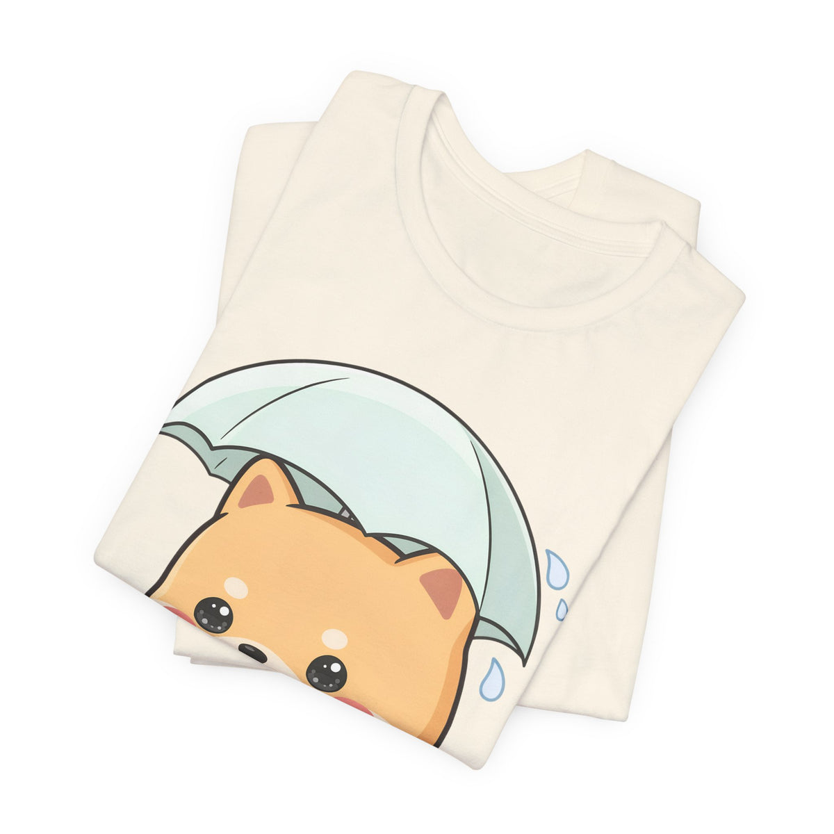 Kawaii Shiba Inu Umbrella T-Shirt for Rainy Day Fans