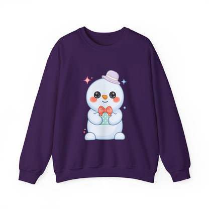 Kawaii Snowman Christmas Sweatshirt, Cute Holiday Gift
