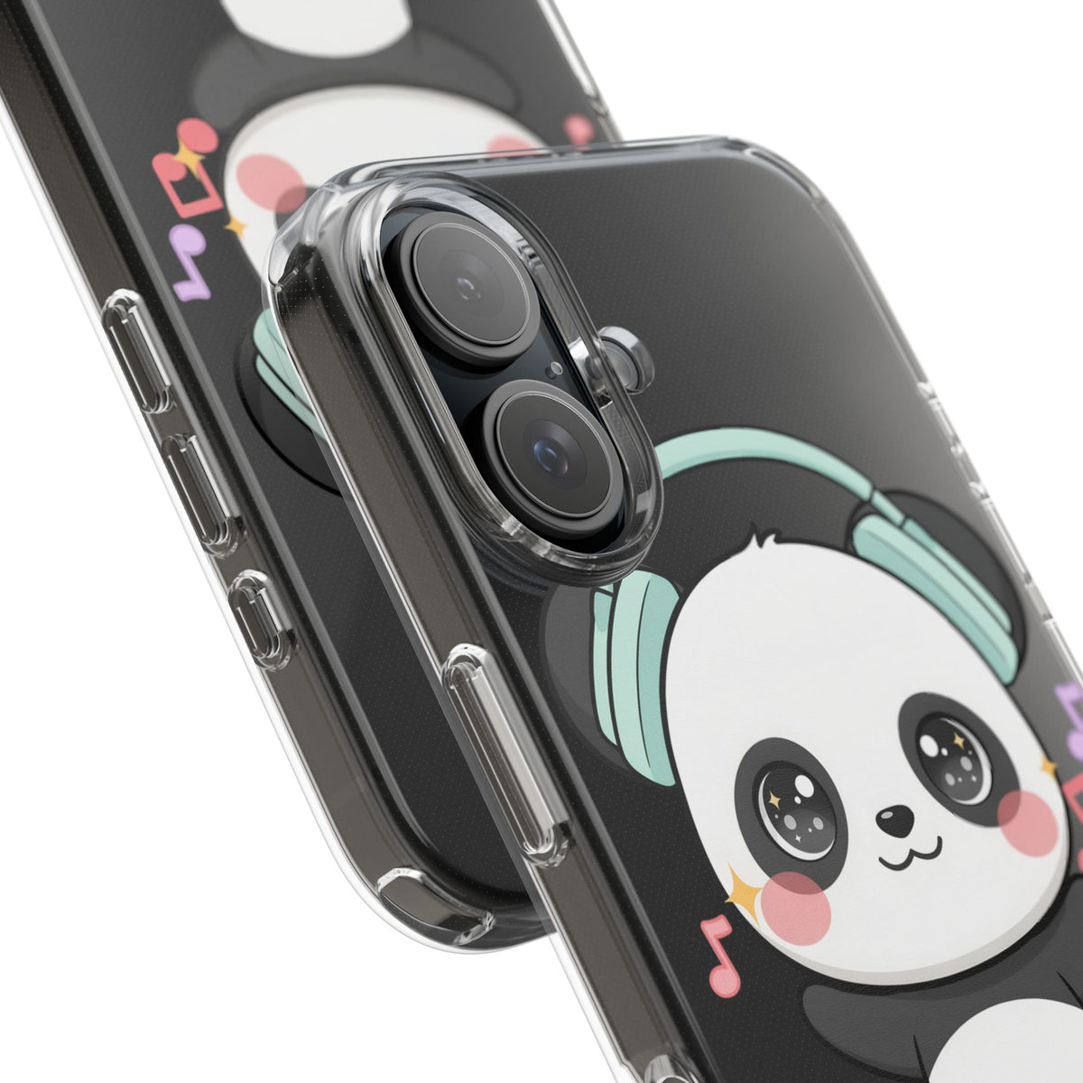 Kawaii Panda Phone Case with Headphones