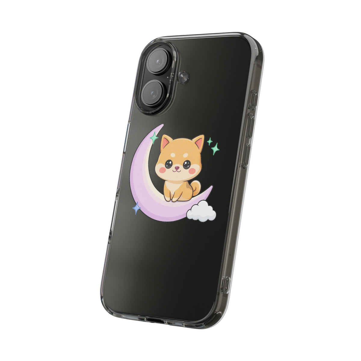 Kawaii Shiba Inu Phone Case – Crescent Moon Cutie