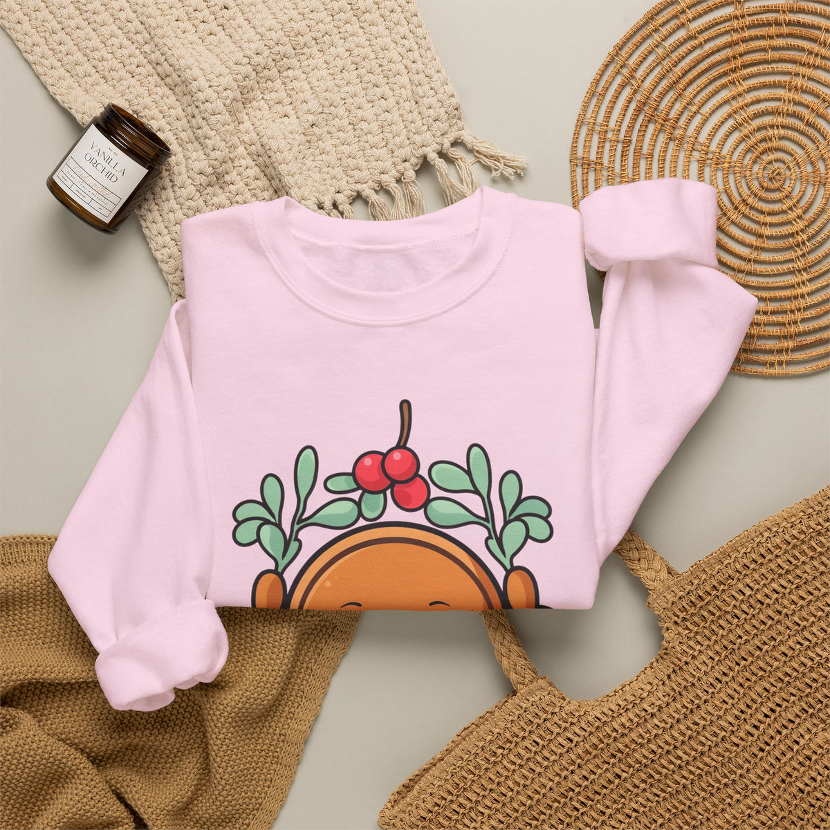 Kawaii Gingerbread Sweatshirt, Cute Christmas Crewneck