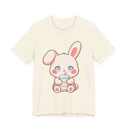 Kawaii Bunny Coffee T-Shirt: Cute Latte Lover Tee