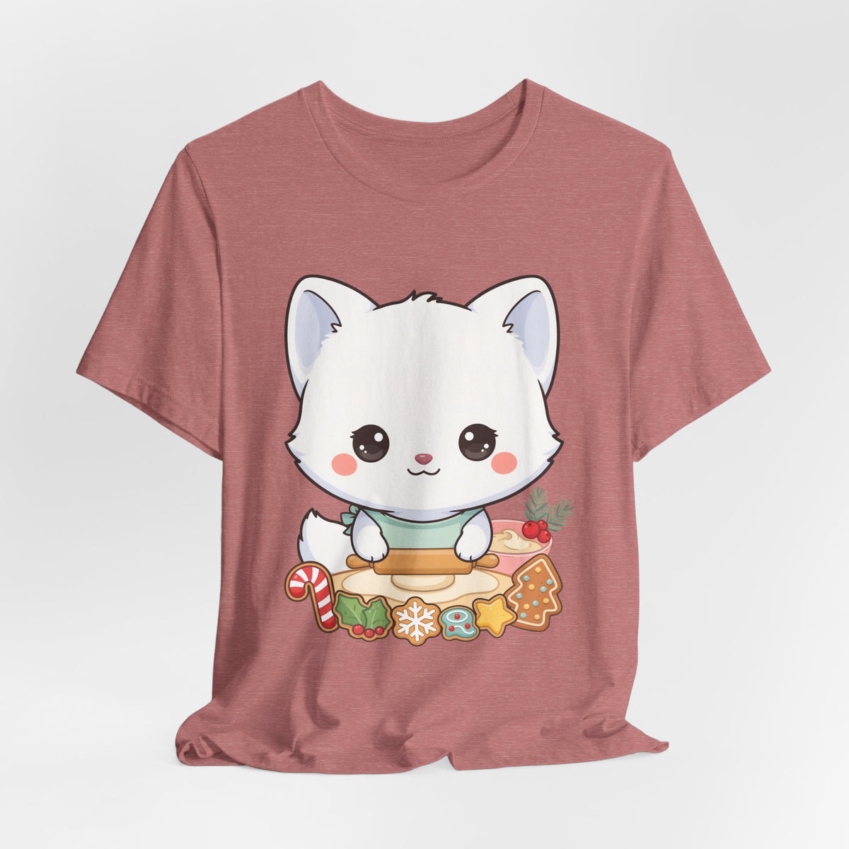 Kawaii Arctic Fox Christmas Baking T-Shirt