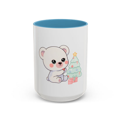 Kawaii Polar Bear Christmas Mug, 11 oz Accent Coffee Mug