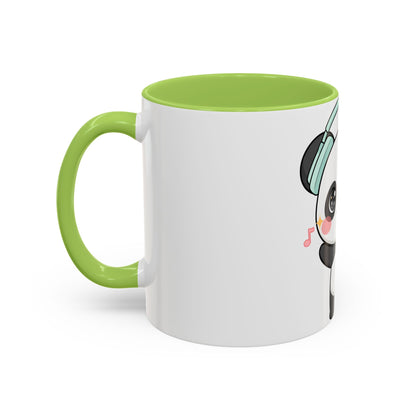 Kawaii Panda Music Mug, Colorful Accent Coffee Mug