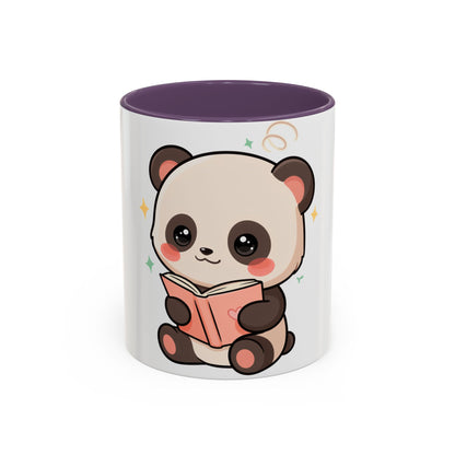 Kawaii Panda Reading Mug, Cute Book Lover Coffee Cup