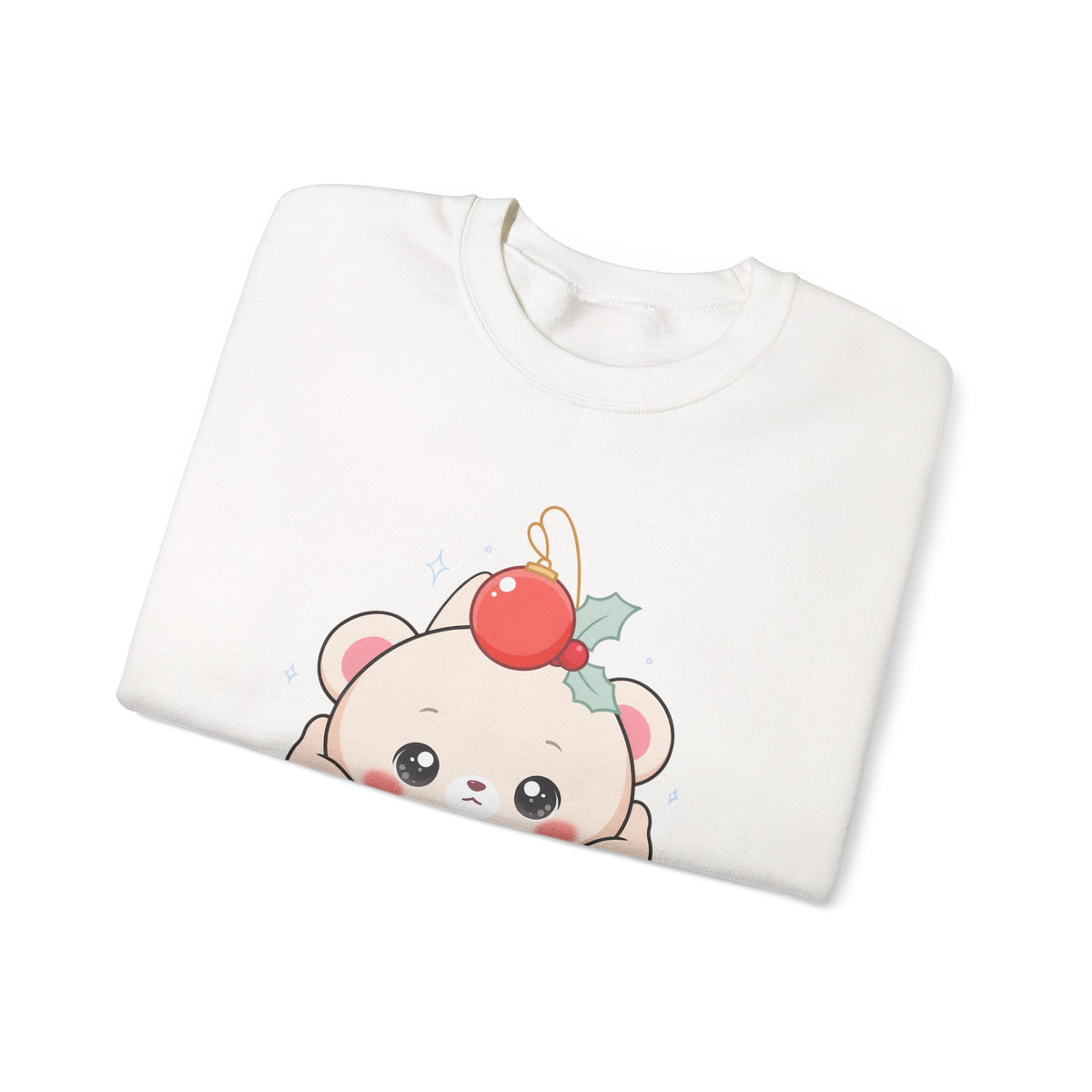 Kawaii Polar Bear Christmas Sweatshirt, Cute Holiday Crewneck