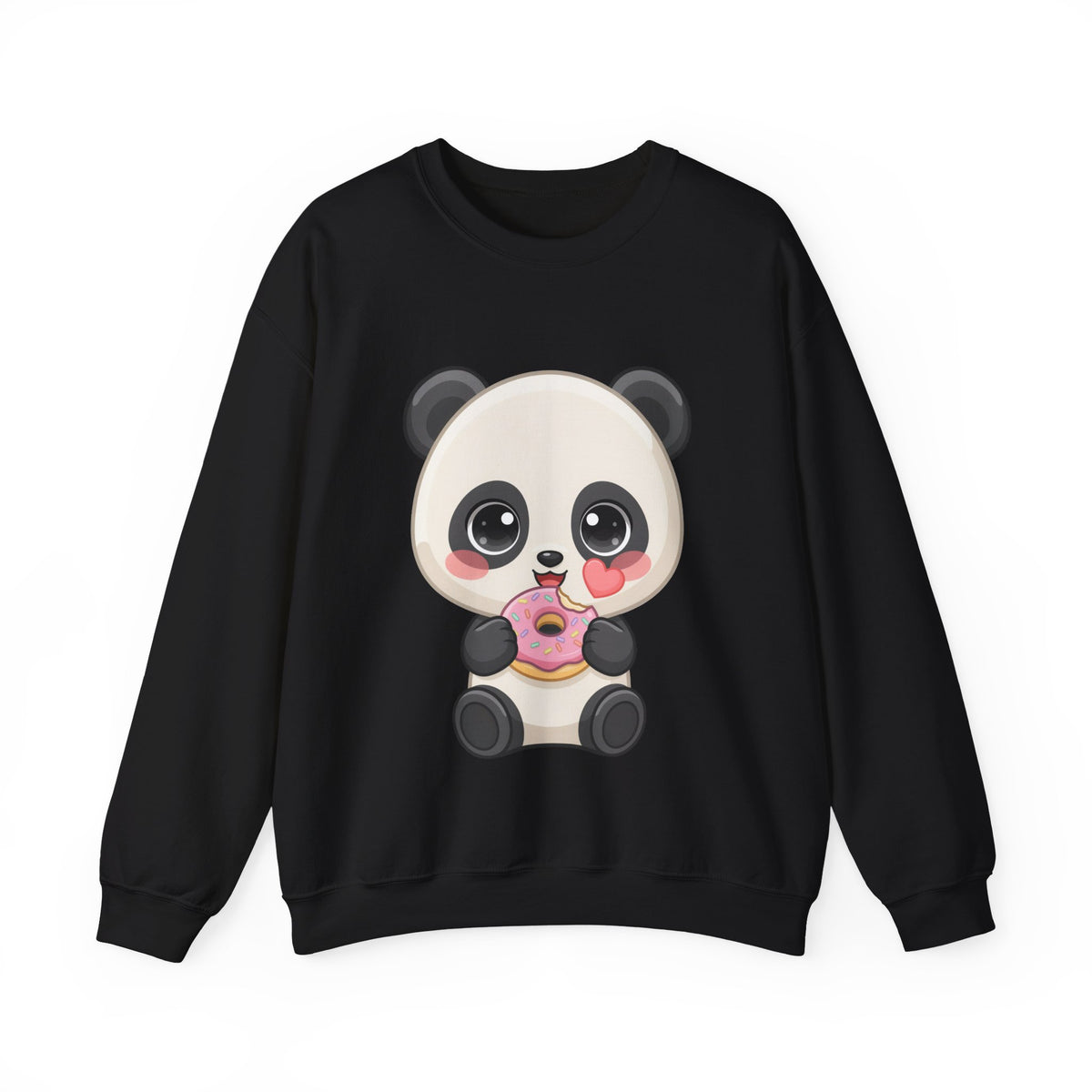 Kawaii Panda Donut Sweatshirt, Cute Chibi Crewneck