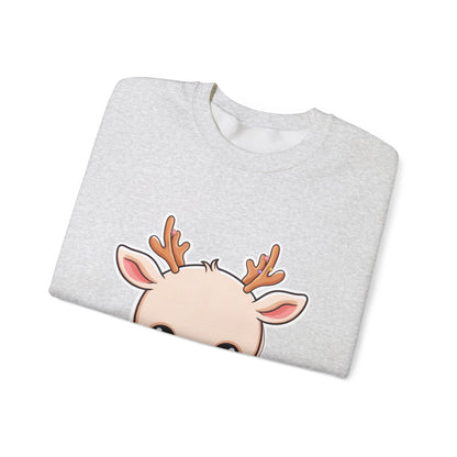 Kawaii Reindeer Christmas Sweatshirt for Cozy Holiday Evenings