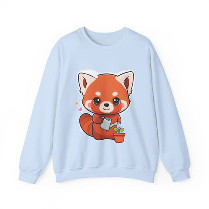 Kawaii Red Panda Sweatshirt, Cute Plant Lover Crewneck