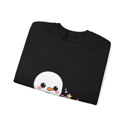 Cute Snowman Christmas Sweatshirt, Kawaii Holiday Crewneck