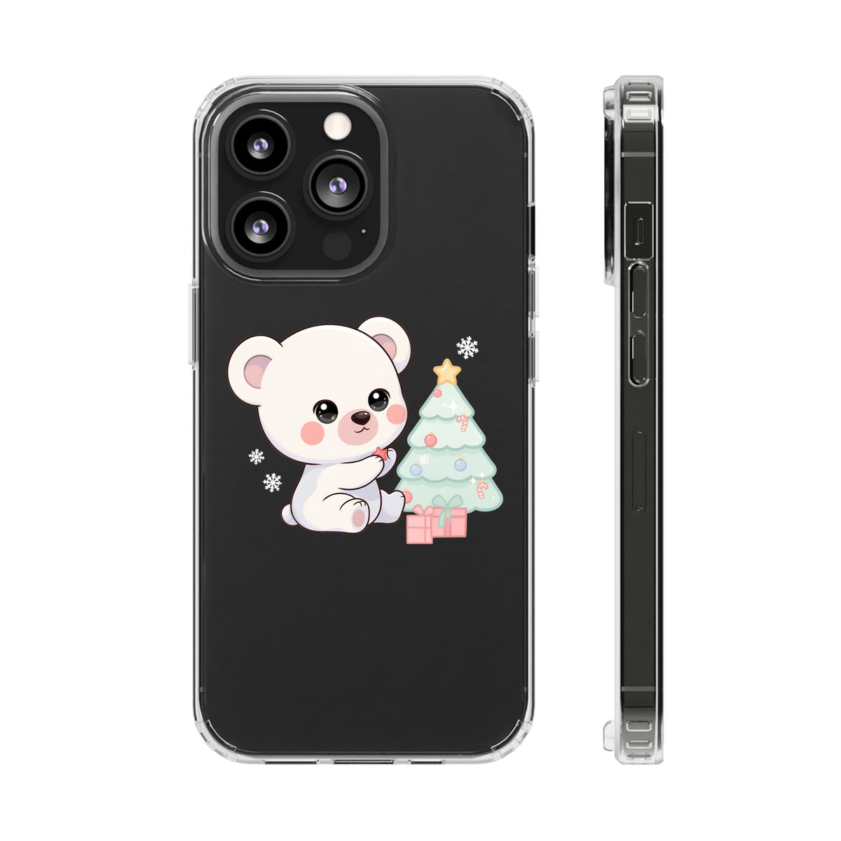 Christmas Polar Bear Phone Case, Kawaii Holiday Accessory
