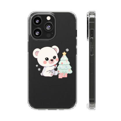 Christmas Polar Bear Phone Case, Kawaii Holiday Accessory