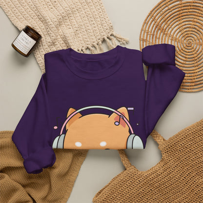 Kawaii Shiba Inu Music Sweatshirt, Cute Dog Lover Gift