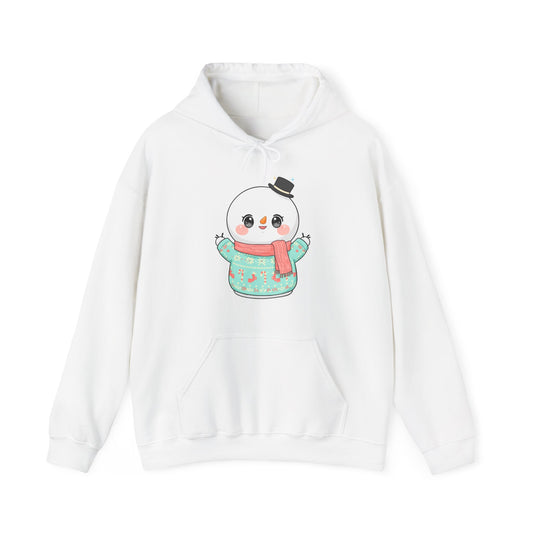 Kawaii Snowman Hoodie for Cute Christmas Outfit Lovers