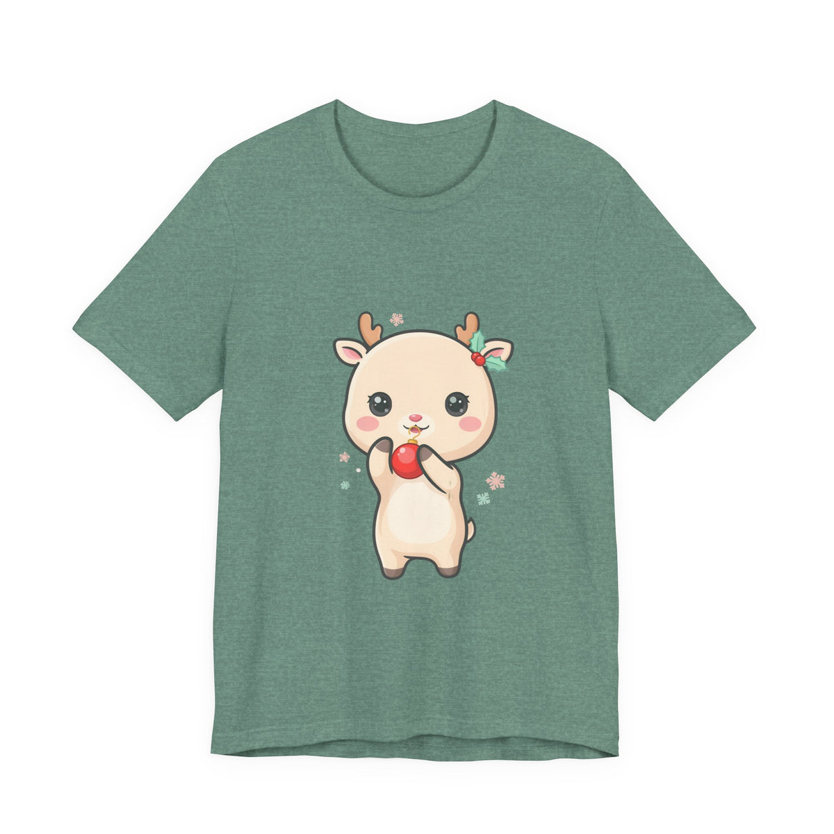 Kawaii Reindeer Christmas T-Shirt for Cute Holiday Style