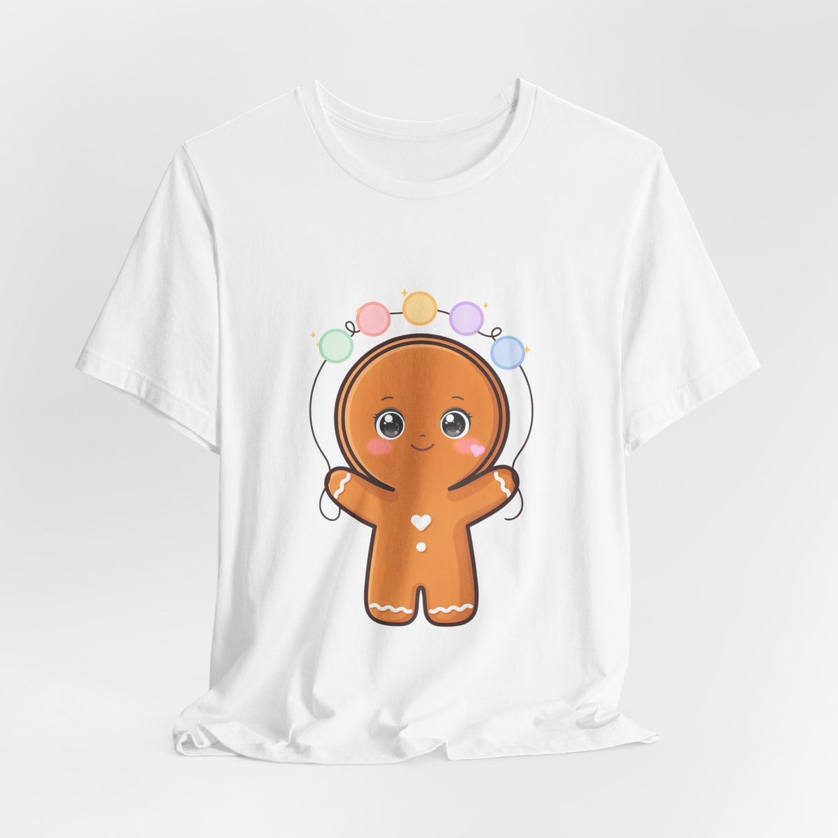 Kawaii Gingerbread Man Christmas T-Shirt, Cute Holiday Tee