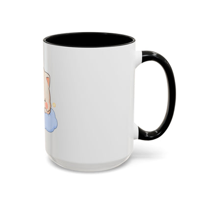 Kawaii Sleeping Cat Accent Coffee Mug