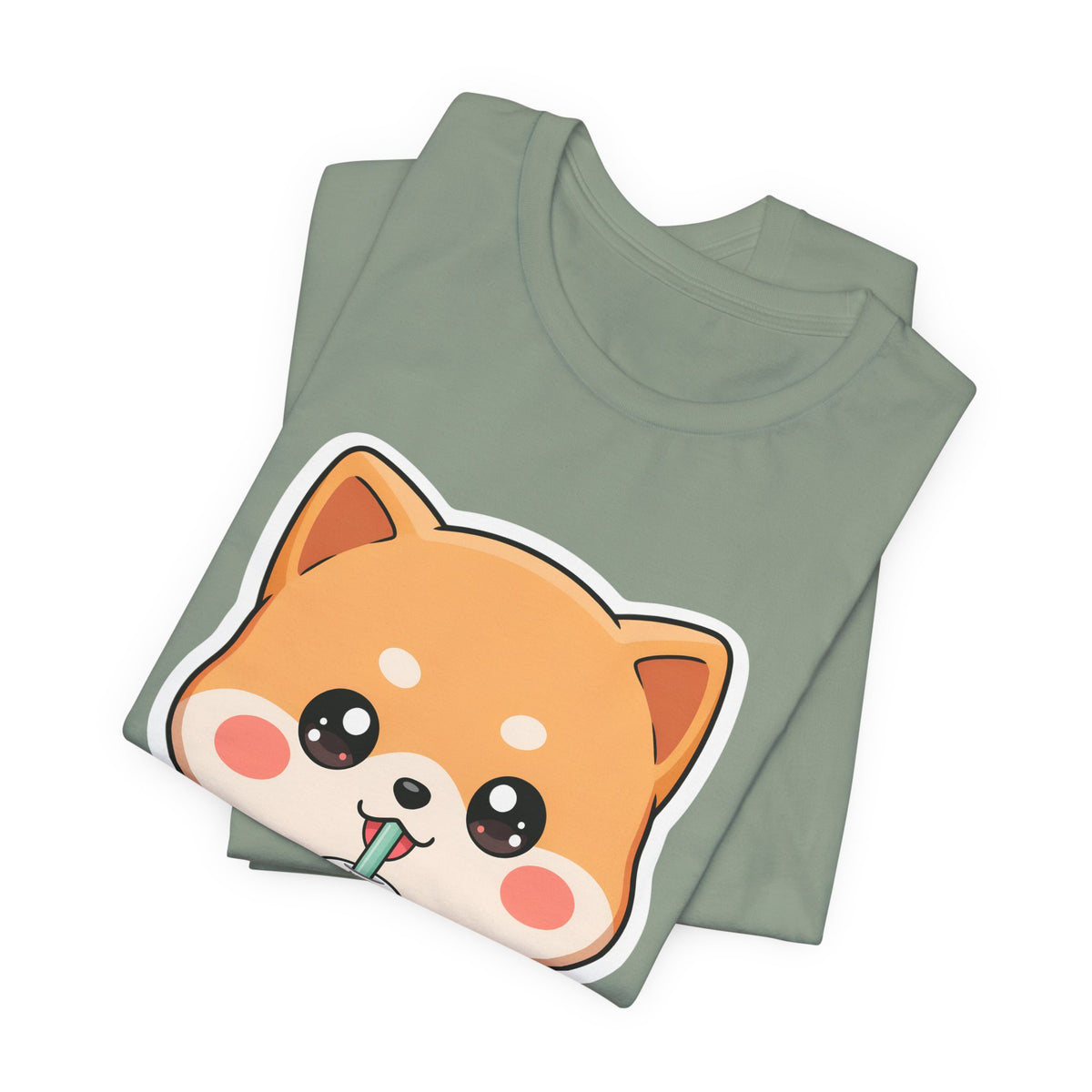 Kawaii Shiba Bubble Tea T-Shirt for Boba Lovers
