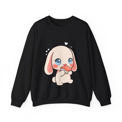Kawaii Sushi Bunny Sweatshirt, Cute Chibi Crewneck