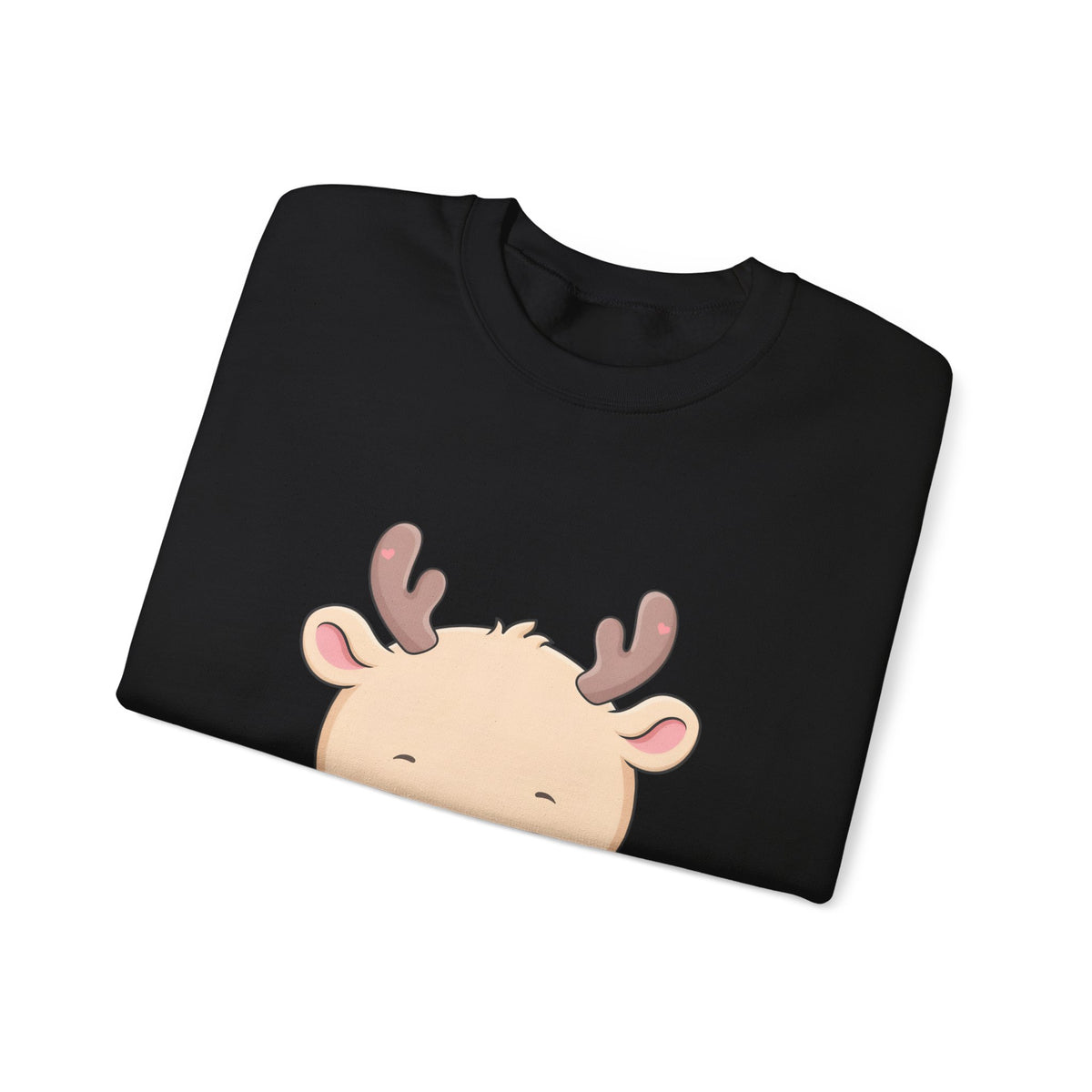 Kawaii Reindeer Sweatshirt, Cute Hot Cocoa Holiday Crewneck