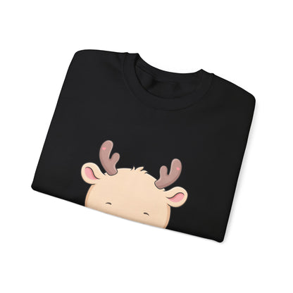 Kawaii Reindeer Sweatshirt, Cute Hot Cocoa Holiday Crewneck