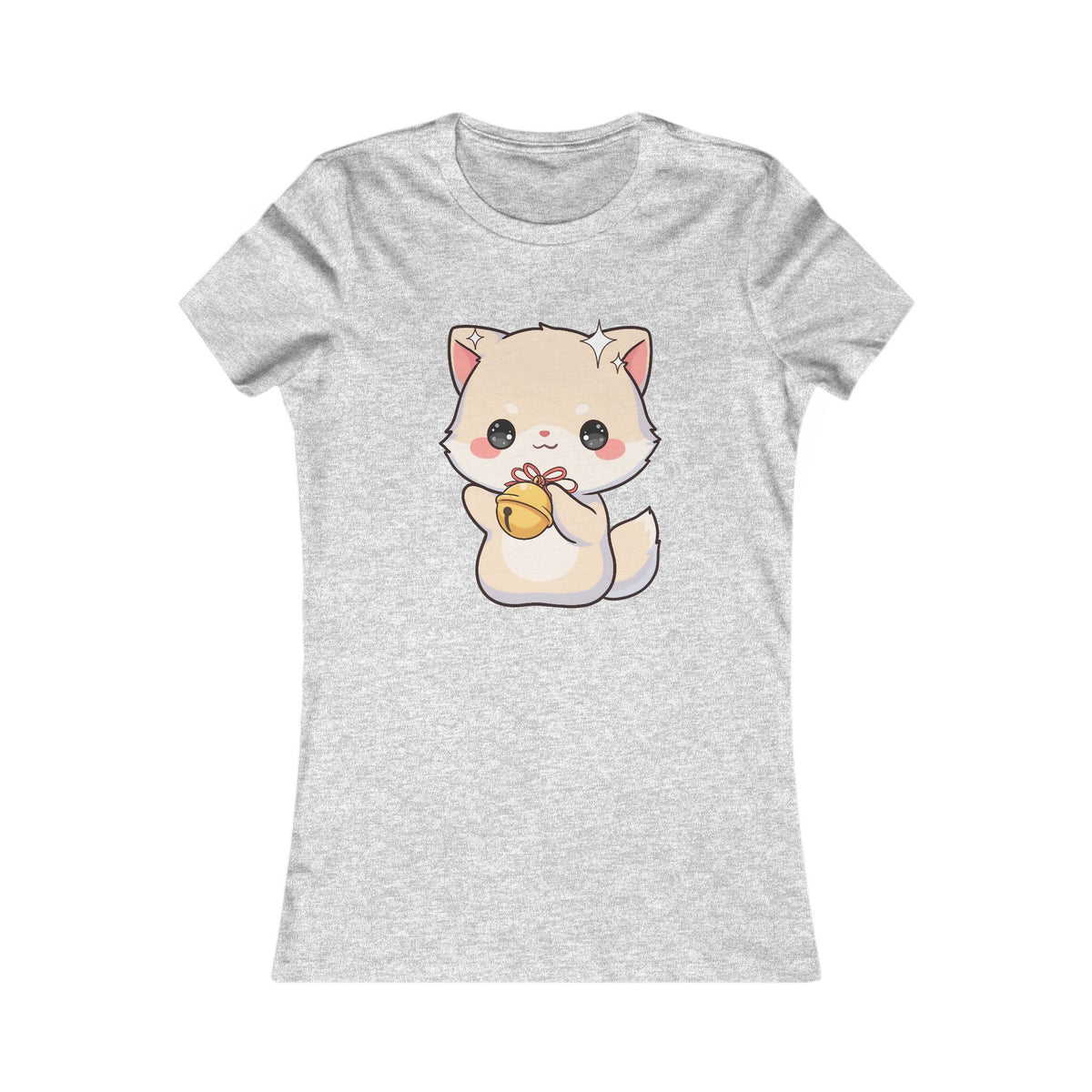 Kawaii Arctic Fox Christmas Tee, Cute Holiday Gift