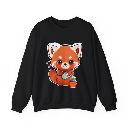 Kawaii Red Panda Sweatshirt, Cute Plant Lover Crewneck