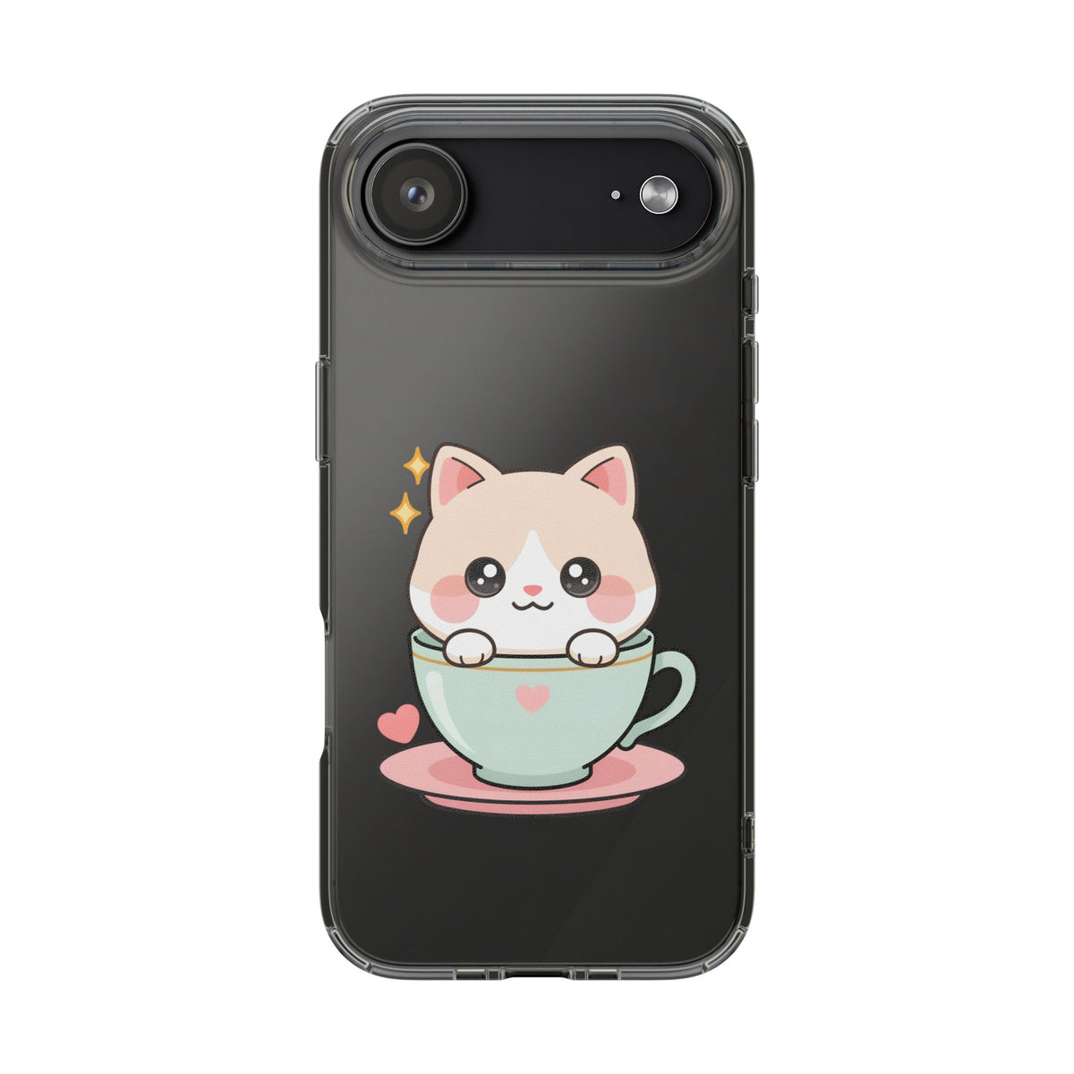 Kawaii Cat Phone Case, Cute Teacup Kitty Gift