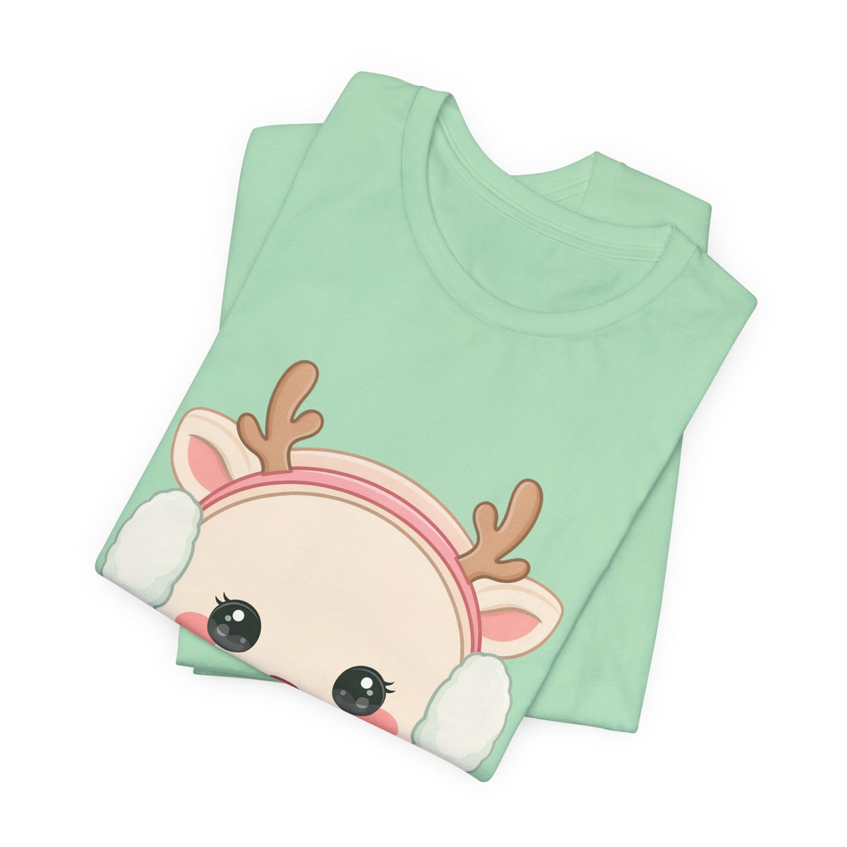 Kawaii Reindeer T-Shirt, Cute Winter Animal Tee